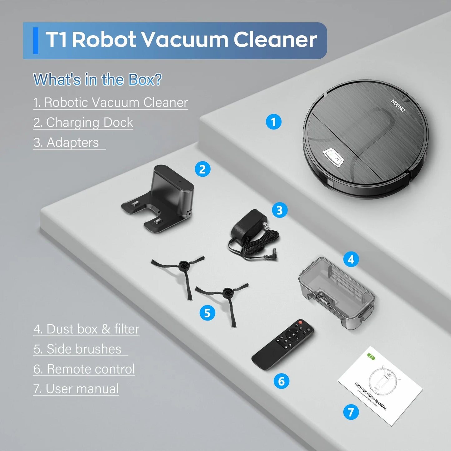 Robot Vacuum Cleaner, 3500Pa Vacuum Cleaner with Schedule, App/Wi-Fi/Alexa, Slim, Ideal for Hard Floor, Pet Hair
