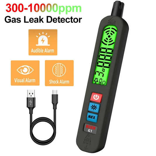 Professional Gas Leak Detector  Combustible Methane Analyzer with Audible Alarm