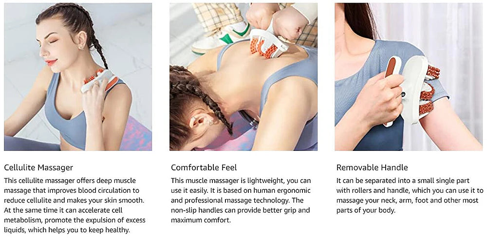 Cellulite Massager Manual Muscle Massager Roller for Leg, Neck, Arm and Foot, Multi-function Pelvic Floor Muscle Trainer Beauty
