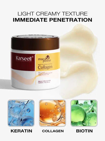 Karseell Collagen Hair Treatment Deep Repair Conditioning Argan Oil Hair Mask Essence for Dry Damaged Hair 100ml/500ml