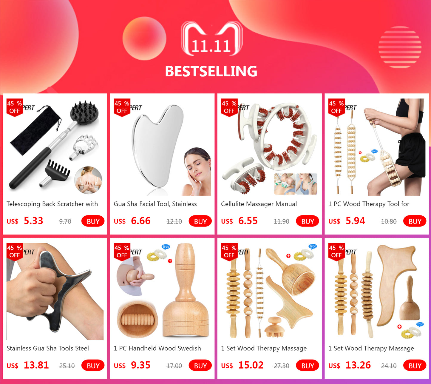 Cellulite Massager Manual Muscle Massager Roller for Leg, Neck, Arm and Foot, Multi-function Pelvic Floor Muscle Trainer Beauty