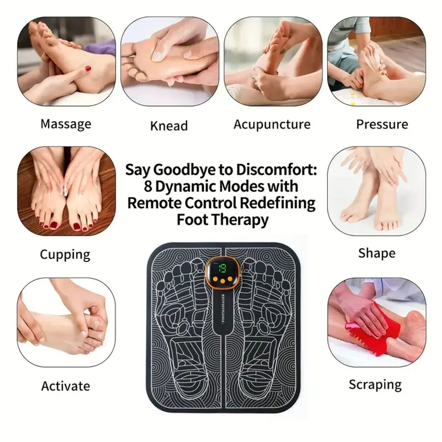 EMS Foot Massager for Muscle Relaxation,LCD Display Screen,Back Massager & Legs Massager Pad with Remote Control